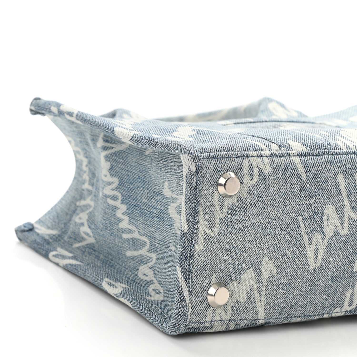 Balenciaga Denim Scribble Logo Small Hardware Tote Blue 7 of 8