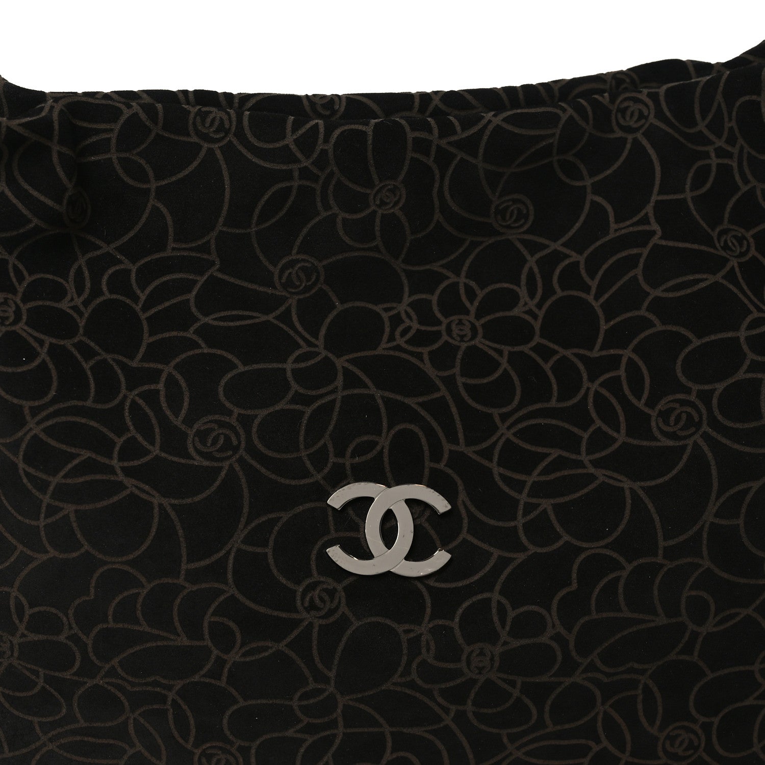 Chanel Suede Camellia Hobo Bag Black 14 of 19