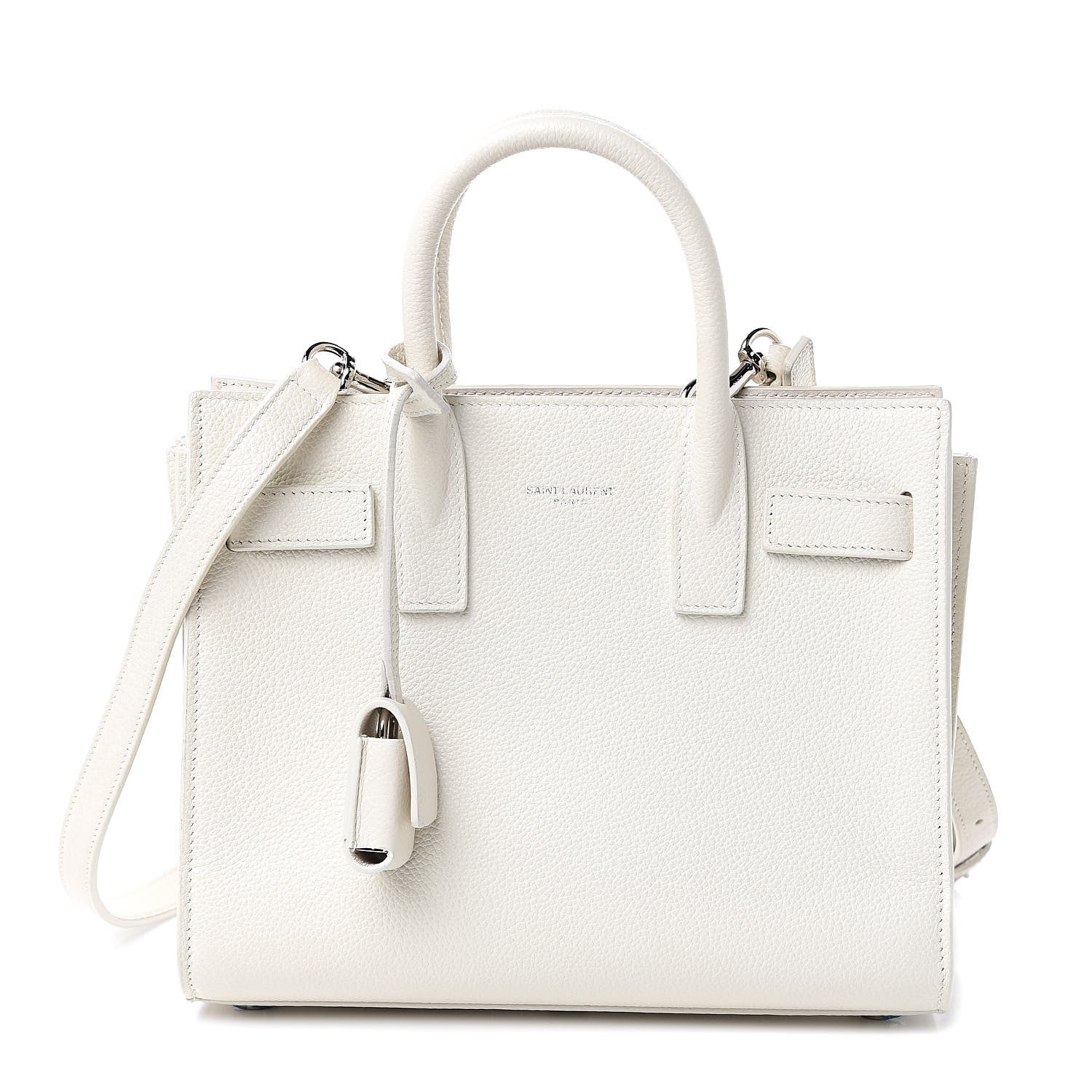 Saint Laurent Grained Calfskin Nano Sac de Jour Dove White 1 of 13