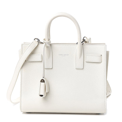 Saint Laurent Grained Calfskin Nano Sac de Jour Dove White 1 of 13