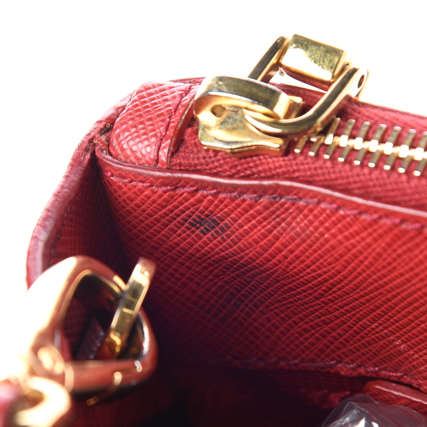 Prada Saffiano Small Galleria Double Zip Tote Fuoco 18 of 20