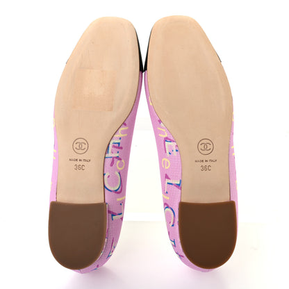 Chanel Fabric Grosgrain CC Flats 36 Pink Beige Black 5 of 8