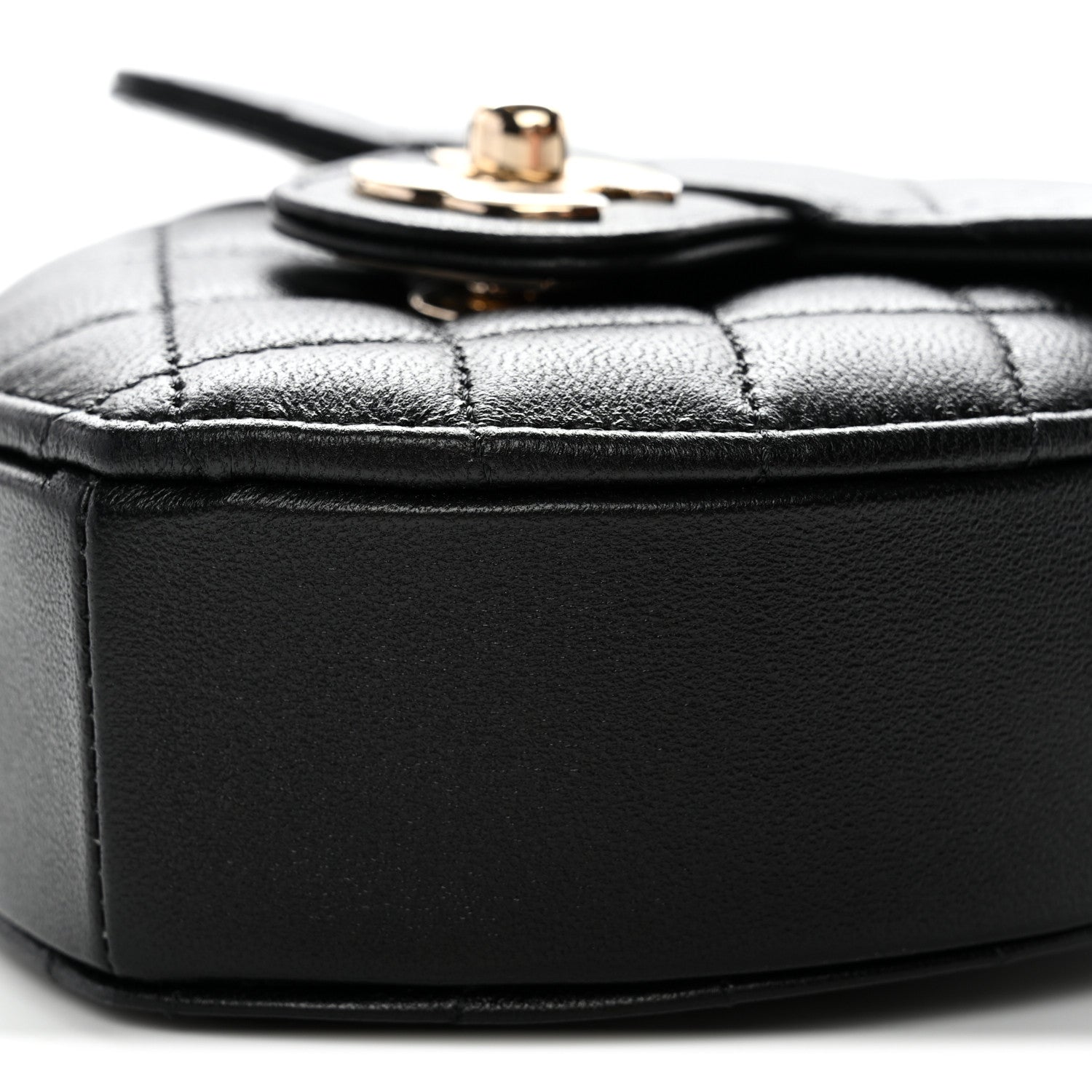 Chanel Lambskin Quilted CC In Love Heart Clutch With Chain Black 10 of 11