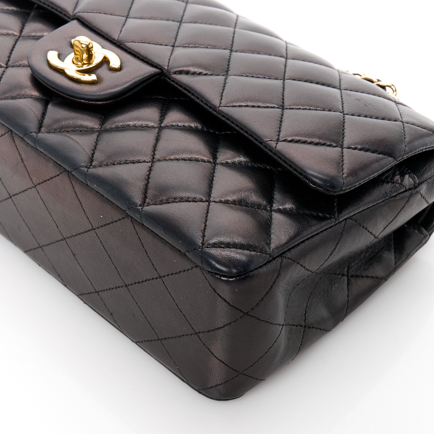 Chanel Lambskin Quilted Medium Double Flap Black 11 of 11