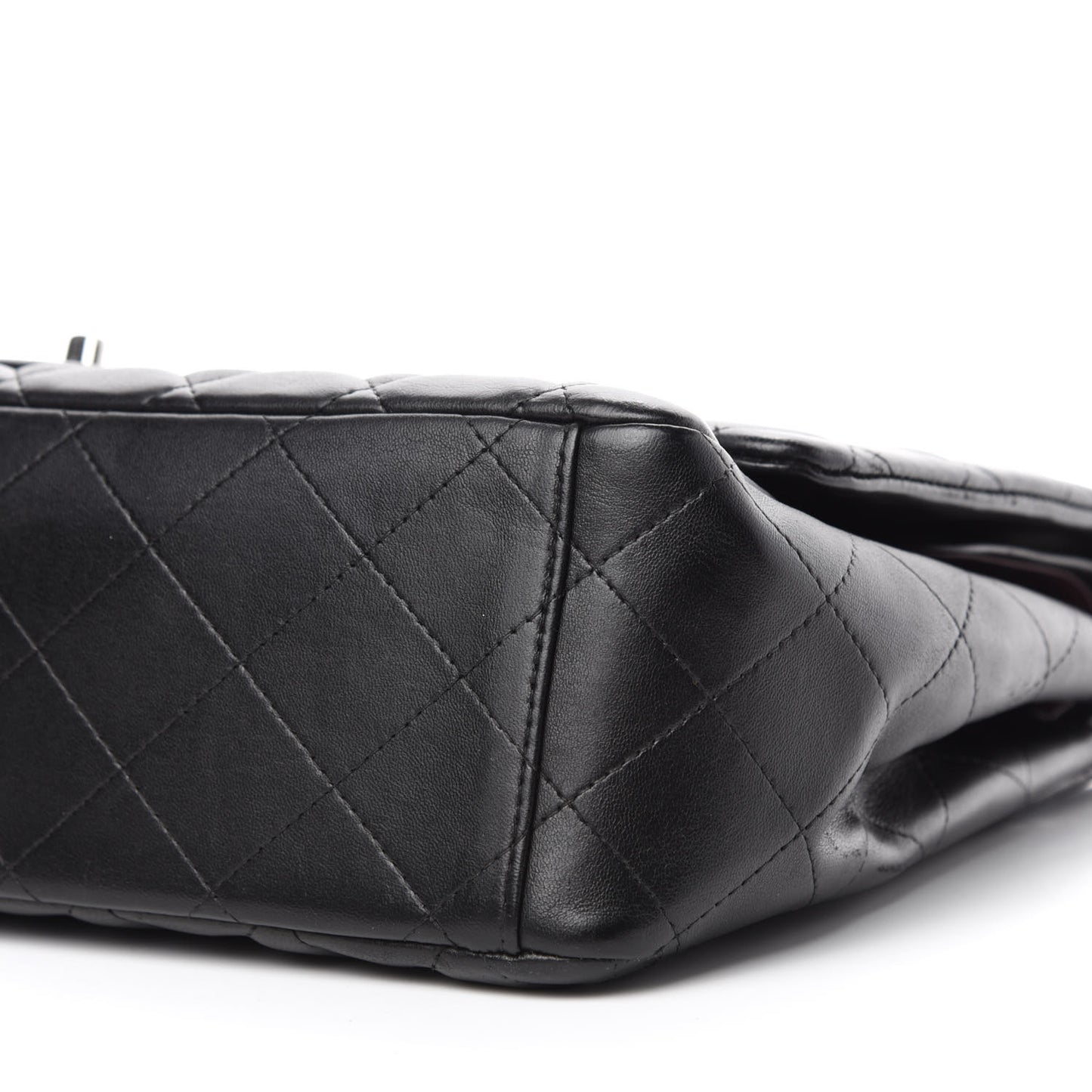 Lambskin Quilted Maxi Double Flap Black