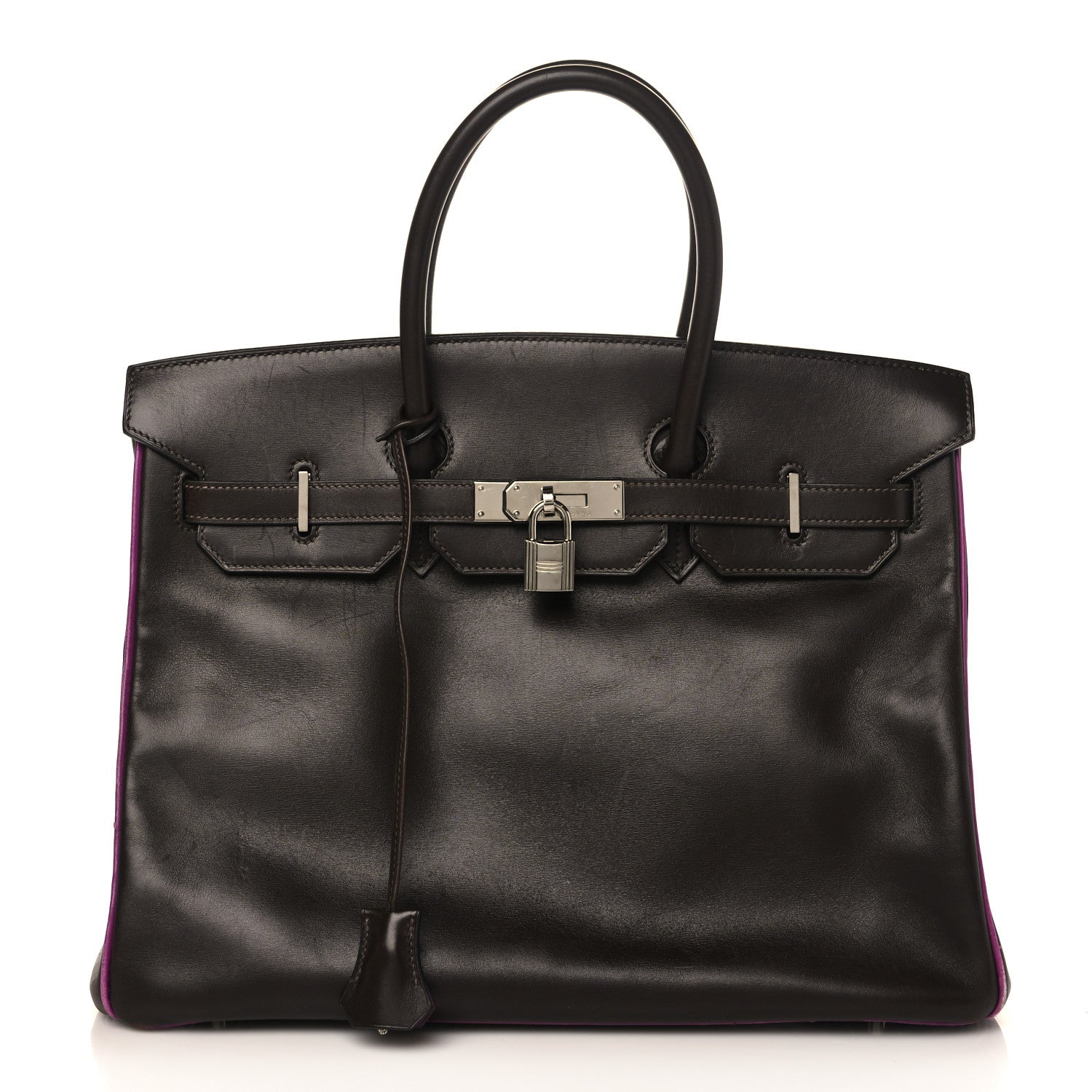 Hermes Box Bi-Color Birkin 35 Raisin Cyclamen 1 of 21