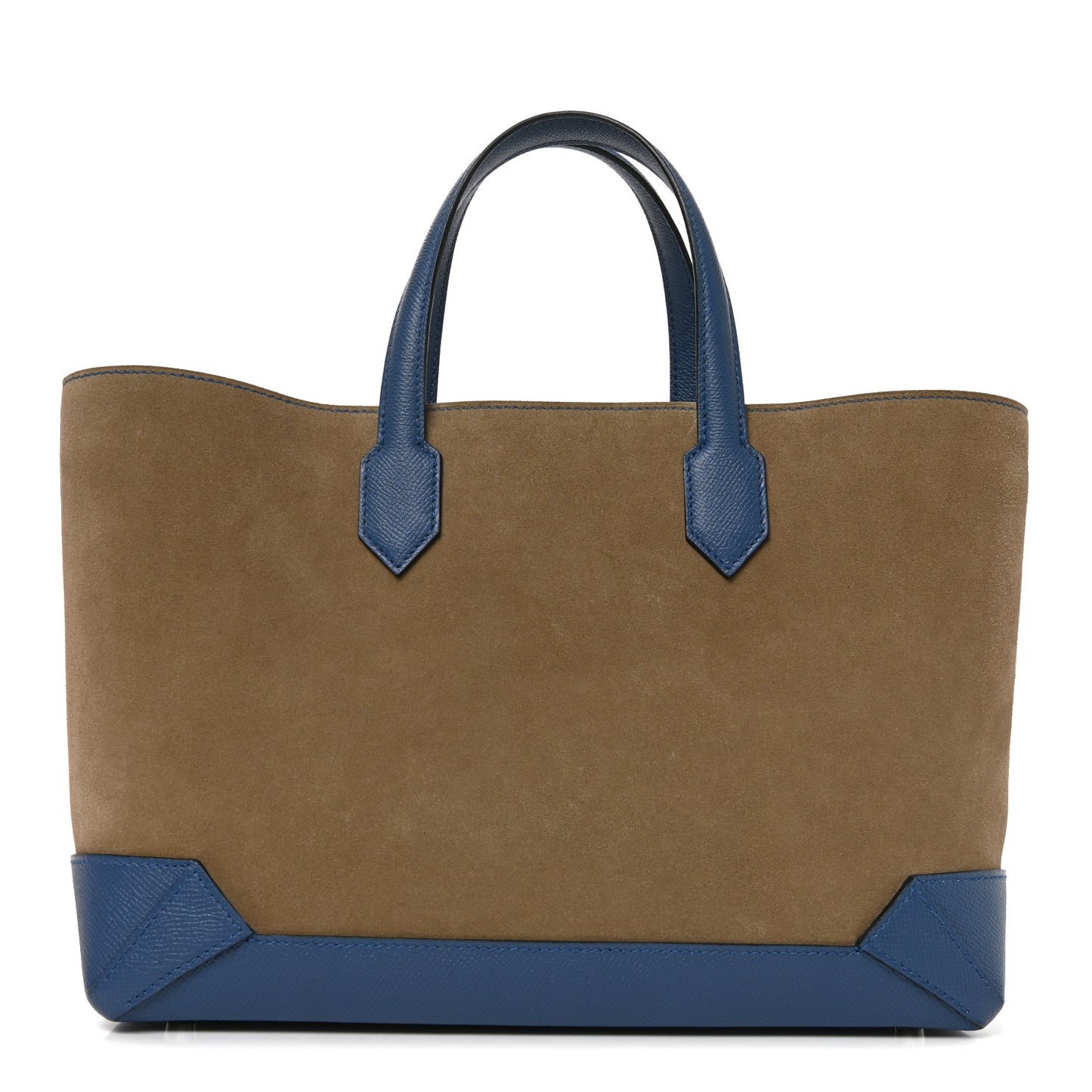 Veau Grizzly Epsom Maxibox Cabas 30 Gris Caillou Bleu Agate