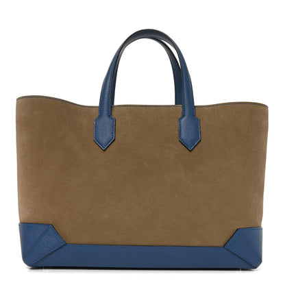 Hermes Veau Grizzly Epsom Maxibox Cabas 30 Gris Caillou Bleu Agate 1 of 8