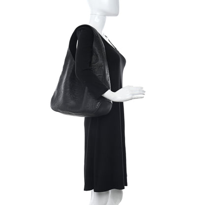 Salvatore Ferragamo Calfskin Embossed Gancini Margot Hobo Black 2 of 11