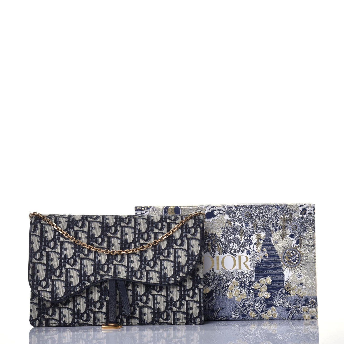 Oblique Saddle Chain Pouch Blue