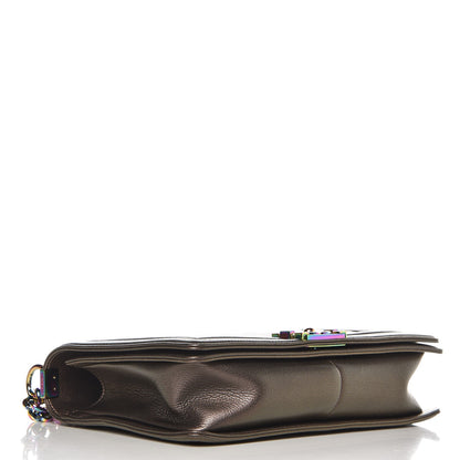 Chanel Iridescent Goatskin Quilted New Medium Boy Flap Dark Gold 13 of 18