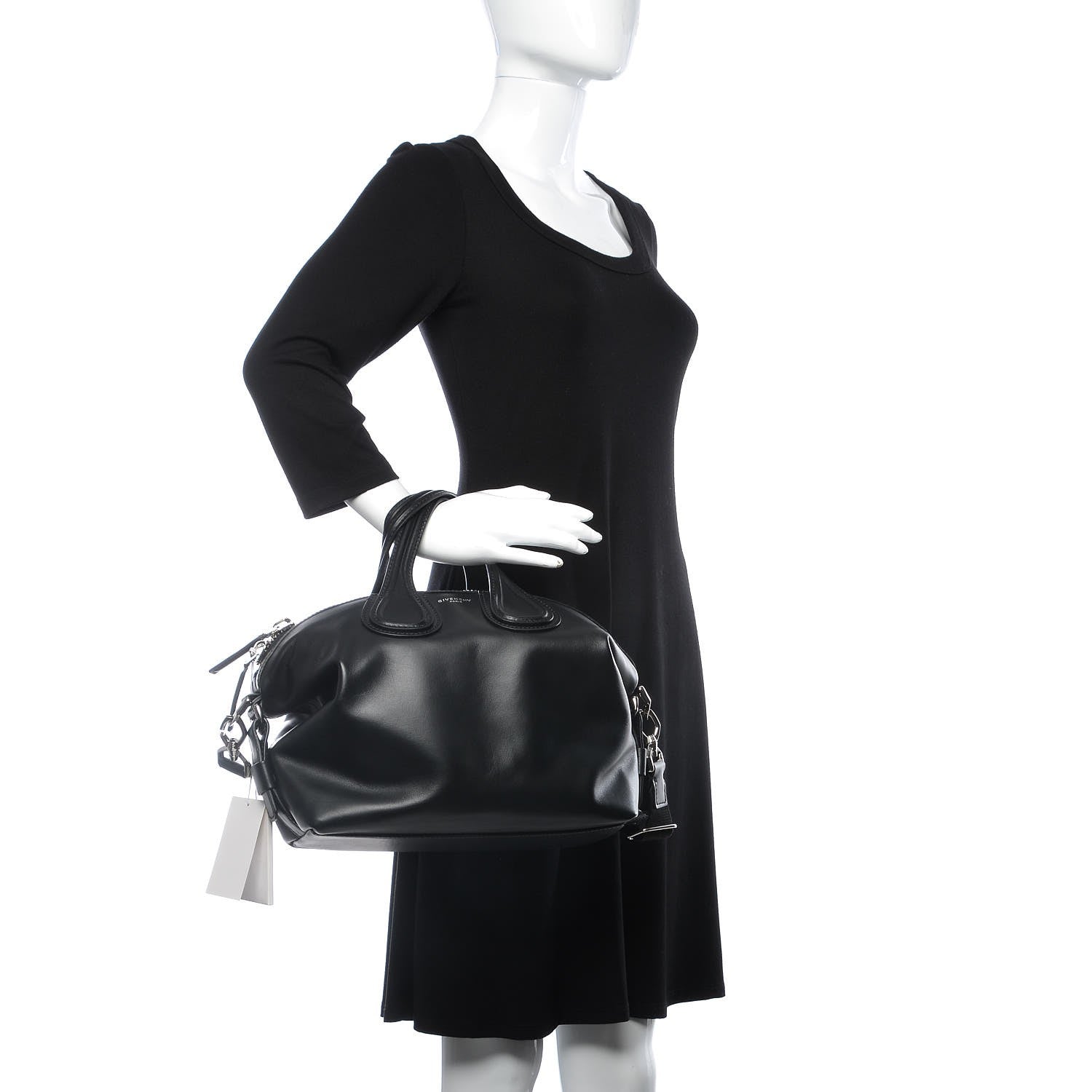 Givenchy Waxed Calfskin Small Nightingale Logo Strap Black 2 of 9