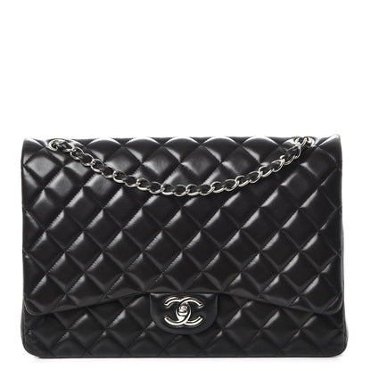 Chanel Lambskin Quilted Maxi Double Flap Black 1 of 8