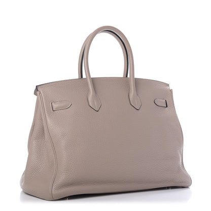 Hermes Taurillon Clemence Birkin 35 Gris Tourterelle 3 of 9