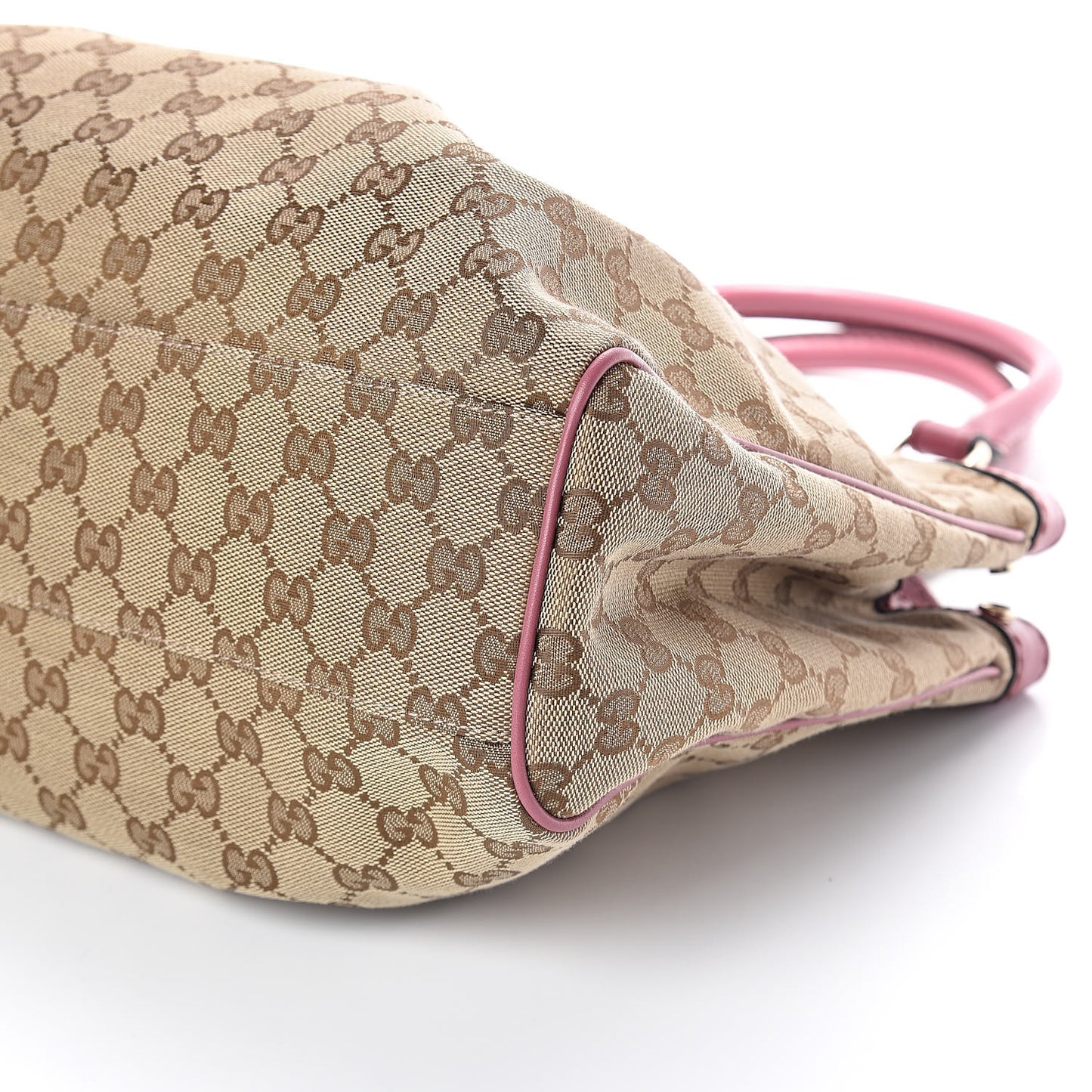 Monogram Margaux Calfskin Medium Sukey Tote Beige Ebony Vintage Rose