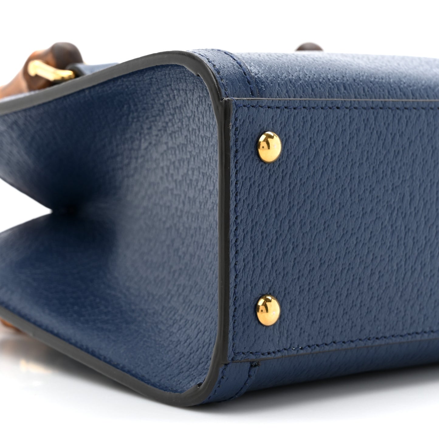 Textured Dollar Calfskin Web Mini Diana Tote Bag Royal Crop