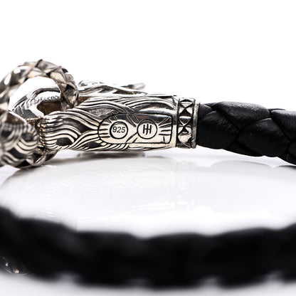 John Hardy Sterling Silver Leather Naga Dragon Legend Bracelet Black 3 of 3