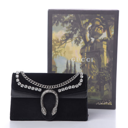 Gucci Velvet Crystal Super Mini Dionysus Shoulder Bag Black 13 of 13