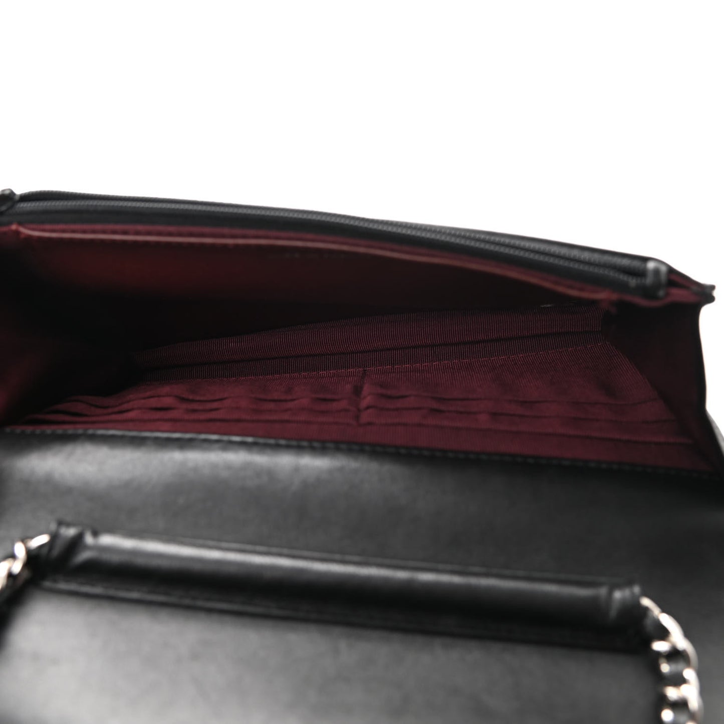 Lambskin Quilted Wallet On Chain WOC Black