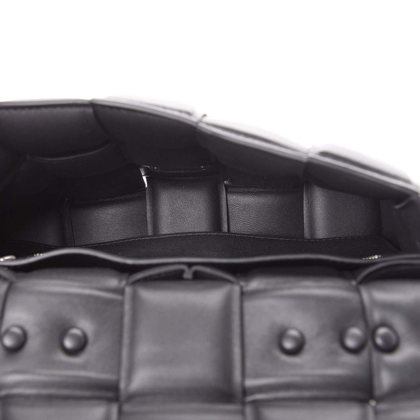 Lambskin Maxi Intreccio Padded Chain Cassette Crossbody Bag Black