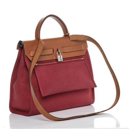 Hermes Vache Hunter Toile Herbag Zip 31 PM Rubis 4 of 13