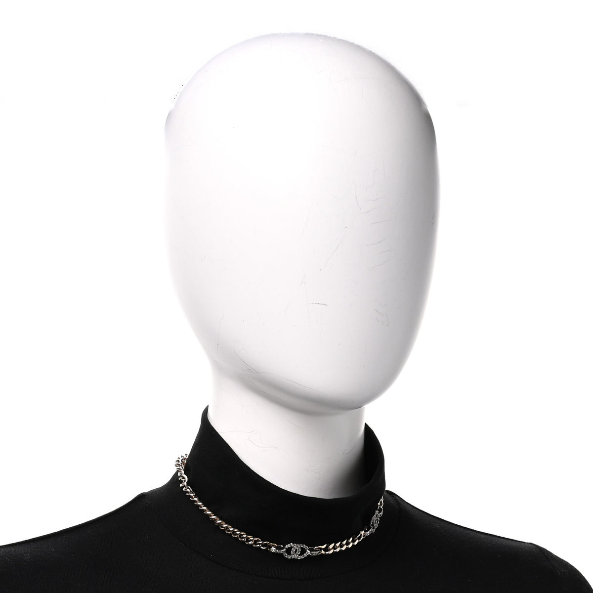 Chanel Crystal CC Chain Links Choker Necklace Gold 2 of 4