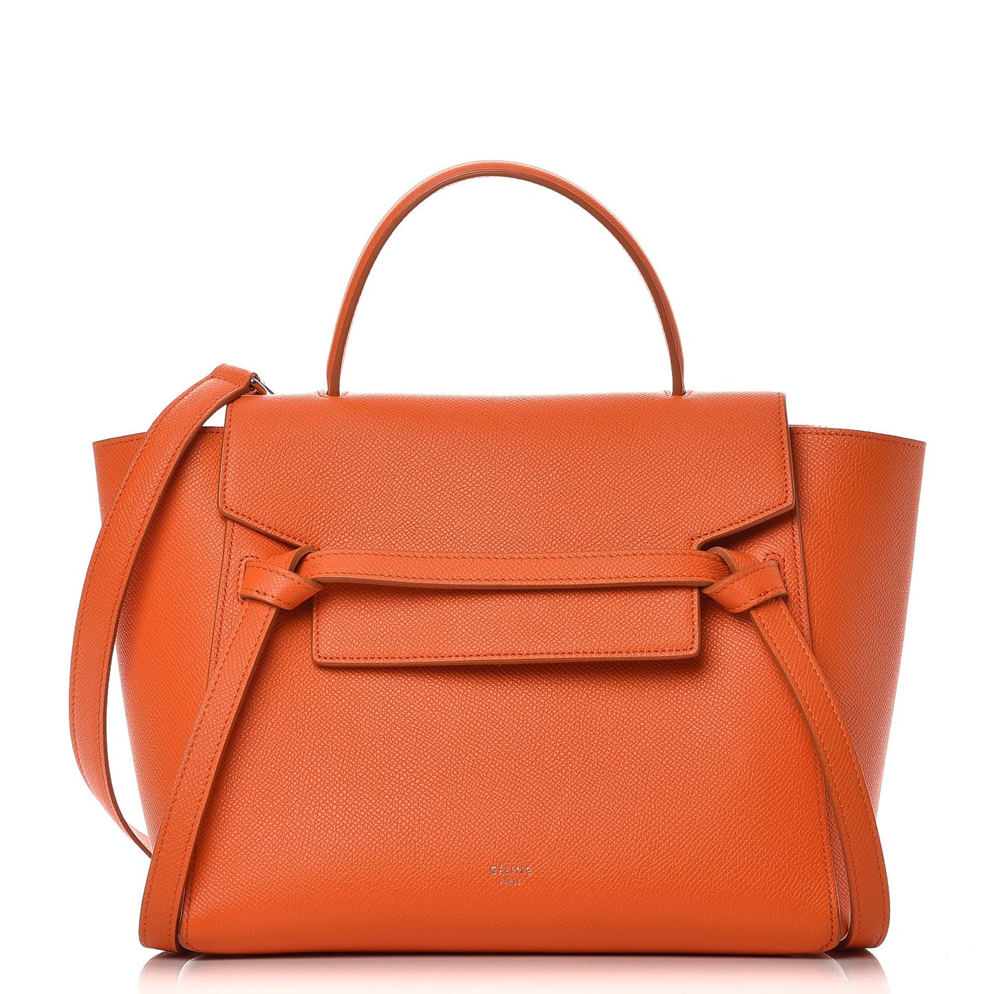 Baby Grained Calfskin Micro Belt Bag Orange
