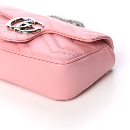 Gucci Calfskin Matelasse Super Mini GG Marmont Shoulder Bag Wild Rose 8 of 10