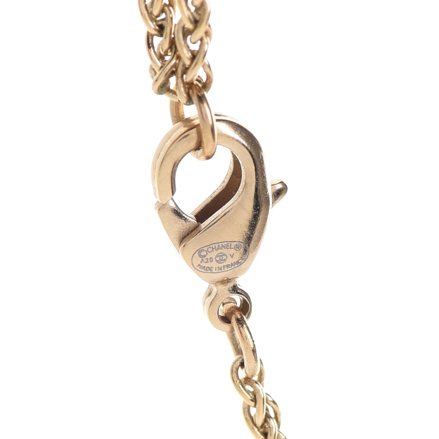 Pearl CC Pendant Necklace Gold