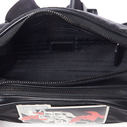 Prada X JAMES JEAN Tessuto Nylon Calfskin Comic Print Belt Bag Black 11 of 16