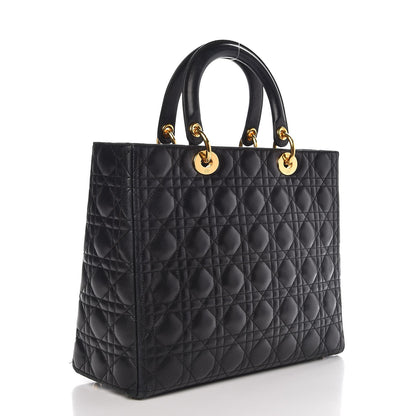 Christian Dior Lambskin Cannage Large Lady Dior Black 3 of 13