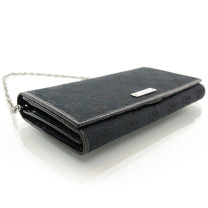 Gucci Monogram Metal Bar Chain Wallet Black 3 of 7