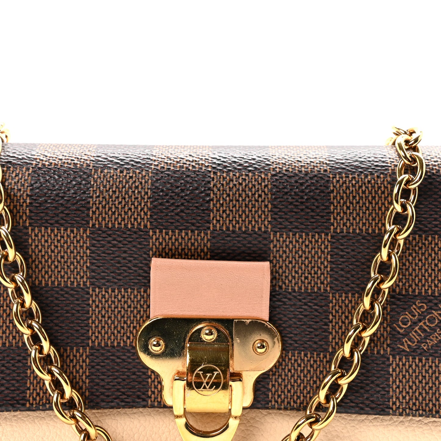 Damier Ebene Vavin Chain Wallet Creme