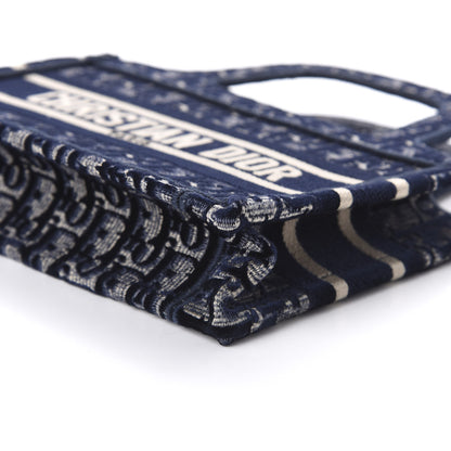Christian Dior Oblique Mini Book Tote Blue Multicolor 7 of 9