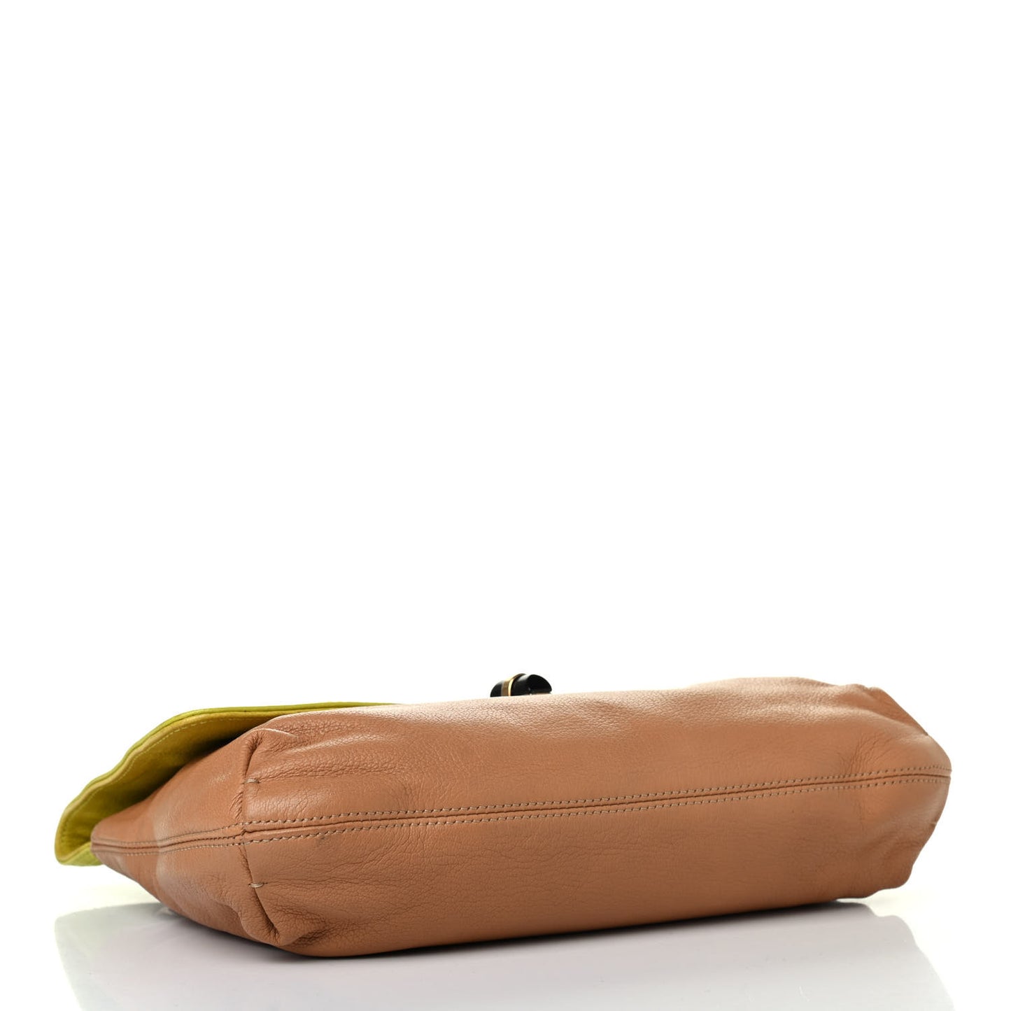 Goatskin Medium Happy Shoulder Bag Vert Beige