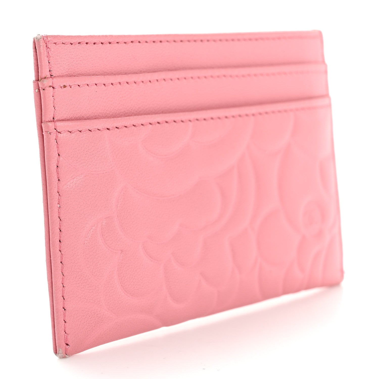 Chanel Lambskin Camellia Embossed Card Holder Pink 3 of 12