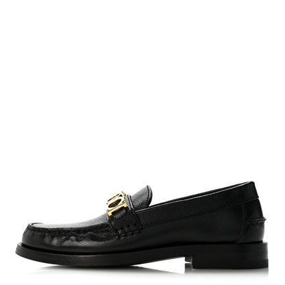 Gucci Goatskin Womens Logo 15mm Loafers 35 Black 1 of 12