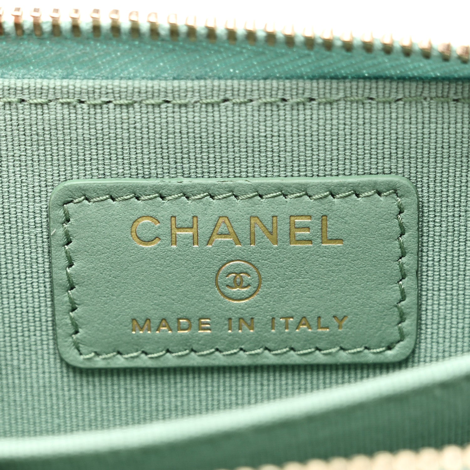Chanel Caviar Quilted Zip Around Coin Purse Wallet Light Green 6 of 8