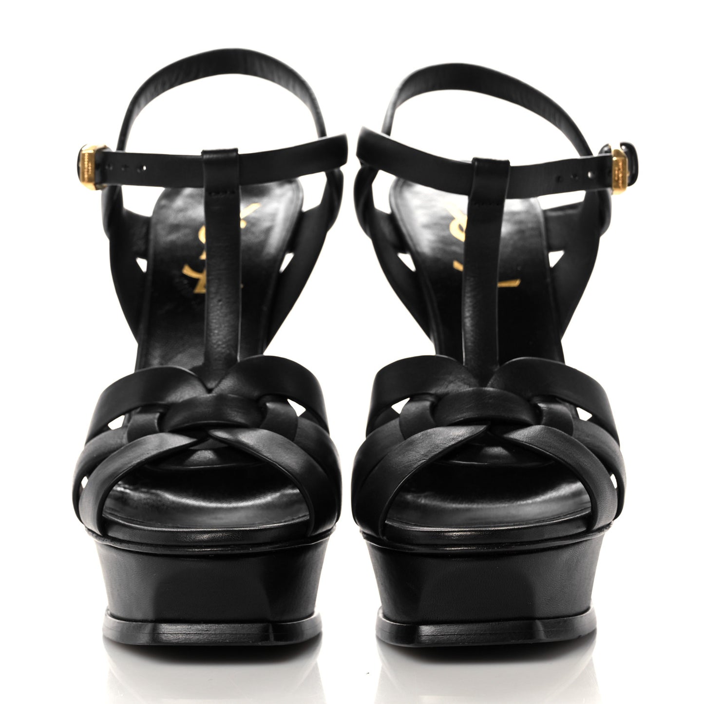 Calfskin Tribute 105 Platform Sandals 36 Black