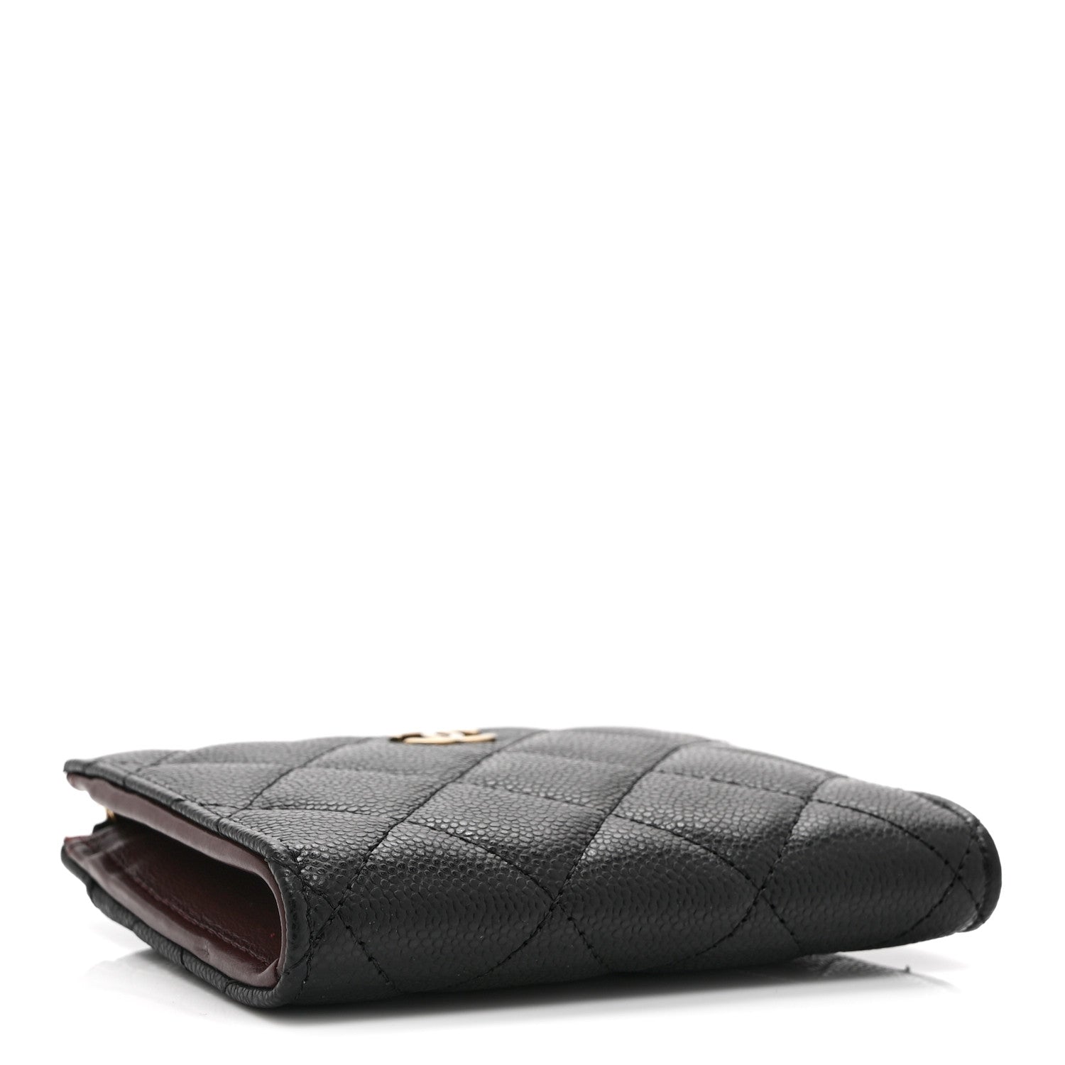 Chanel Caviar Quilted CC Zip Around Card Holder Wallet Black 4 of 10