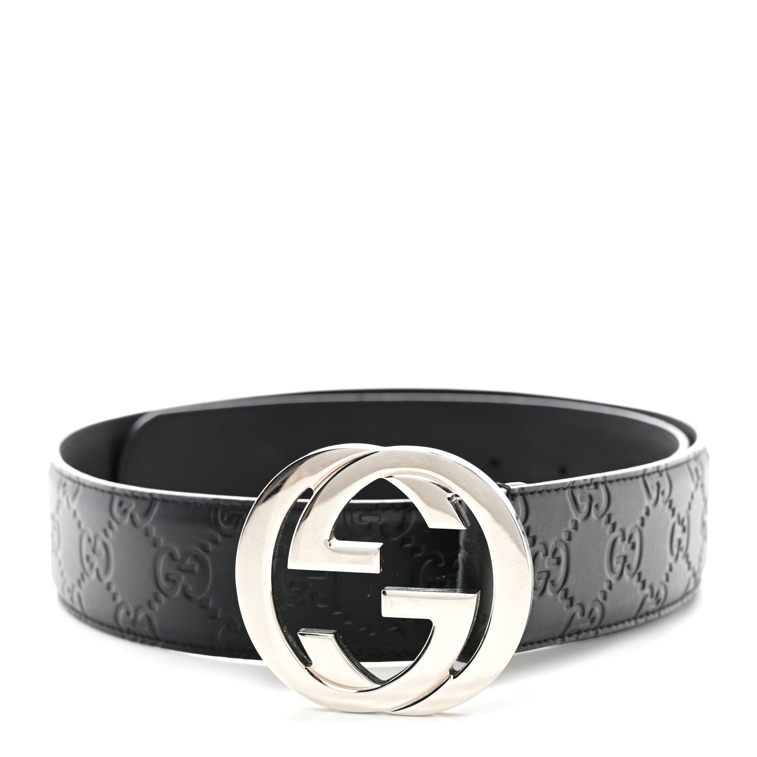 Gucci Guccissima Signature Interlocking G 40mm Belt 85 34 Black 1 of 6