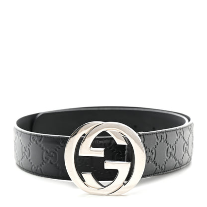 Gucci Guccissima Signature Interlocking G 40mm Belt 85 34 Black 1 of 6