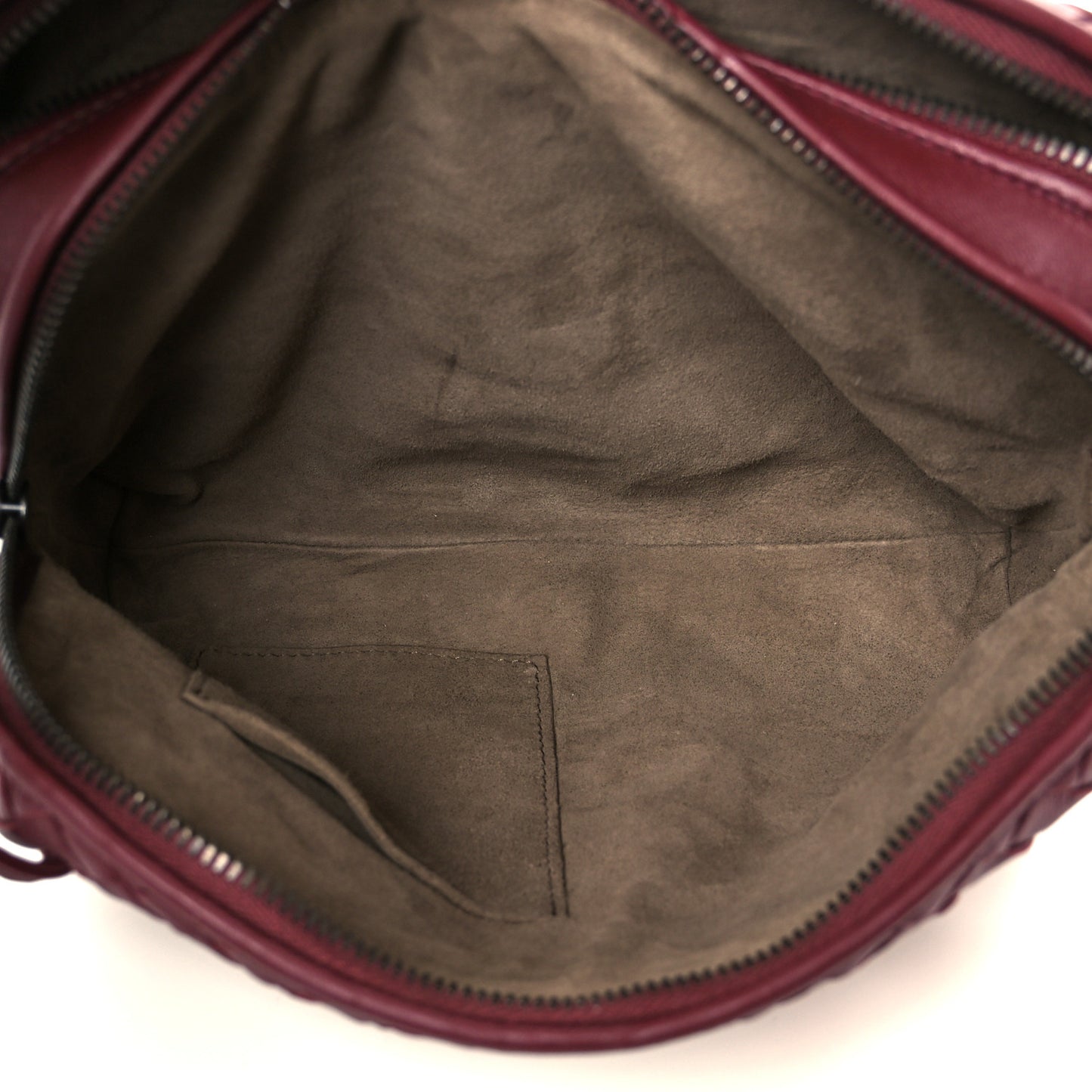 Nappa Intrecciato Double Compartment Crossbody Bag China Red