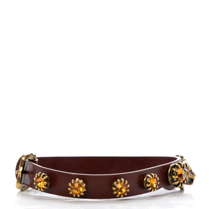 Gucci Calfskin Crystal Feline Head Choker Red 4 of 4