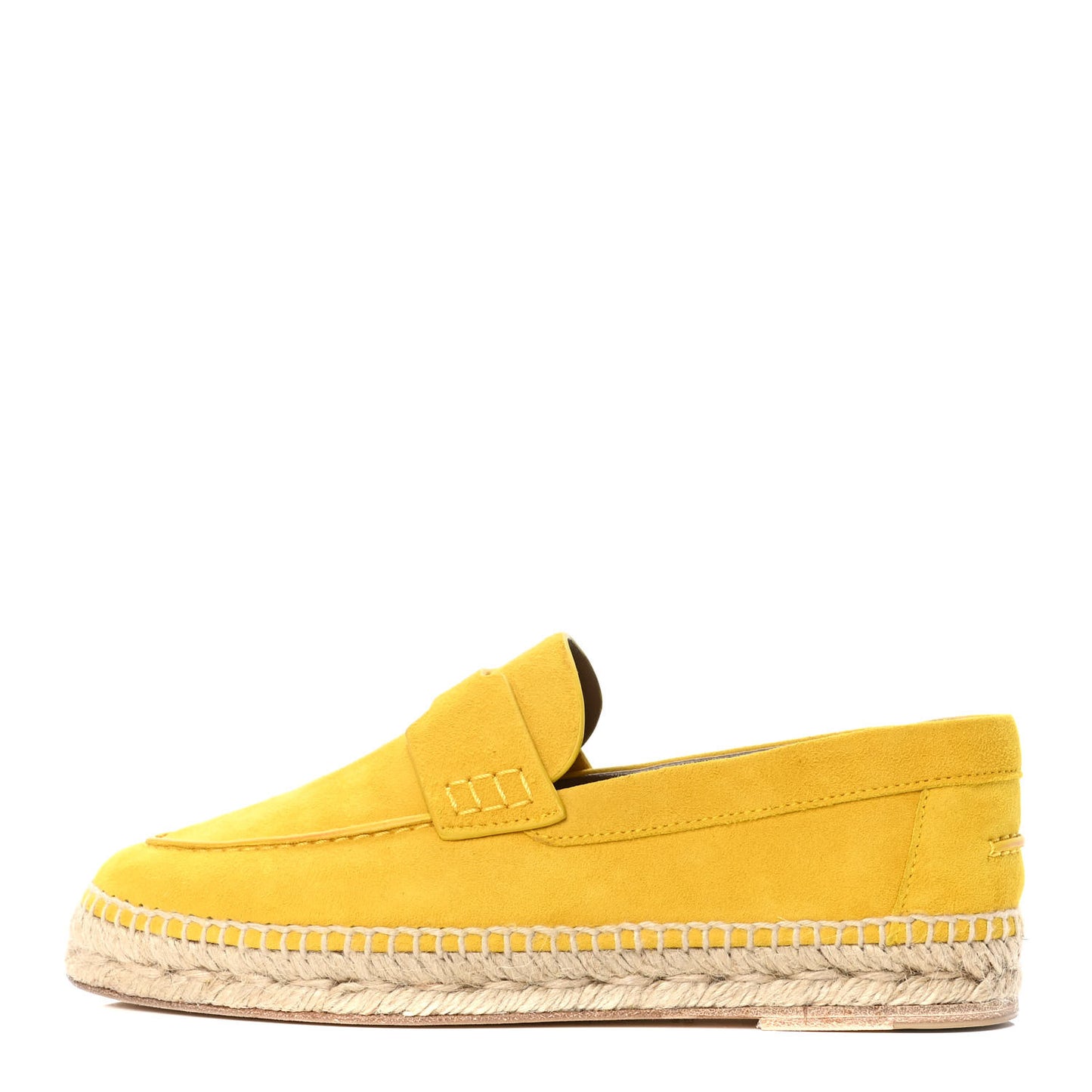 Suede Goatskin Womens Trip Espadrilles 36 Jaune Citron