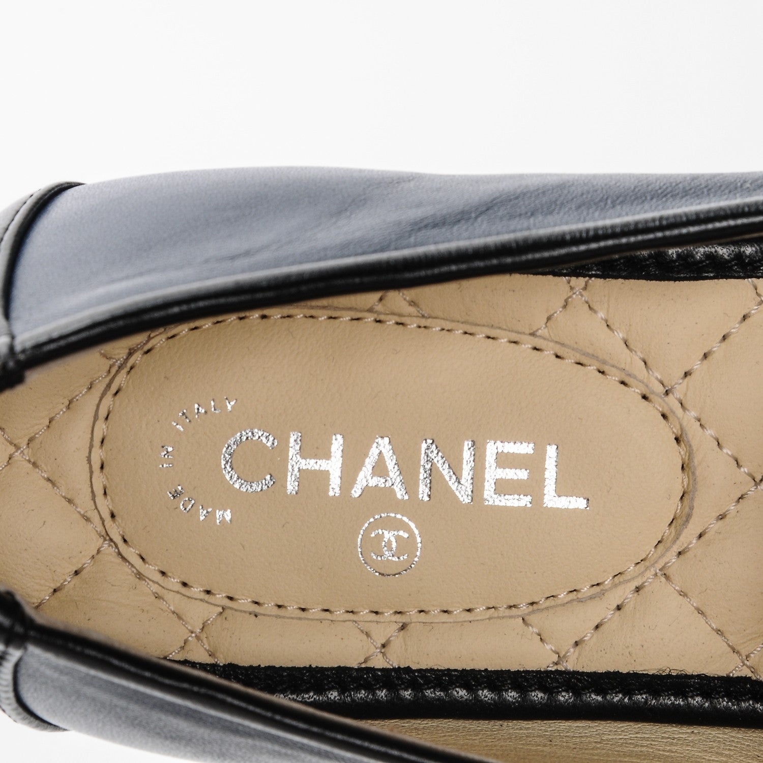Chanel Lambskin CC Loafers 36.5 Navy 8 of 8