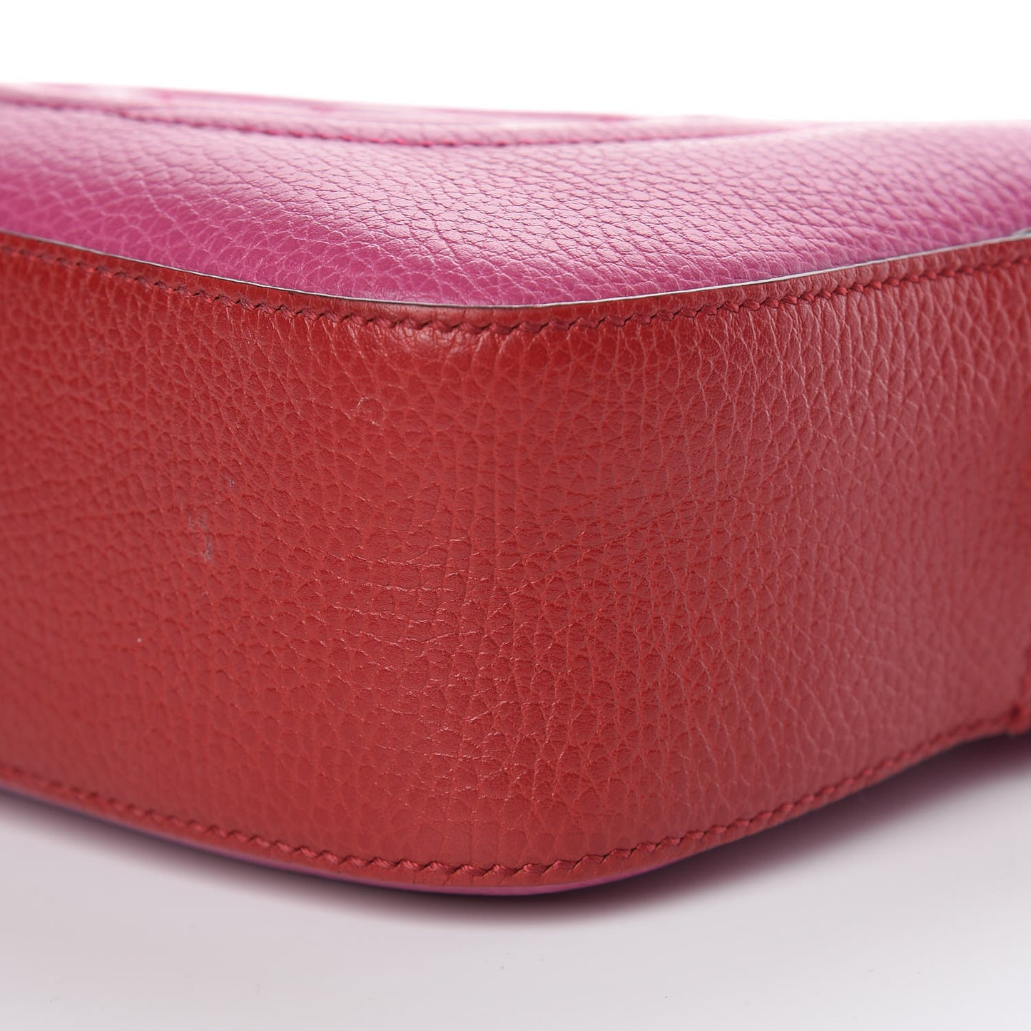 Dollar Calfskin Bi-Color Small Soho Disco Bag New Rosette Hibiscus Red