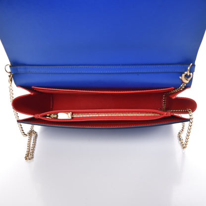 Christian Louboutin Calfskin Spikes Paloma Clutch Blue 5 of 11