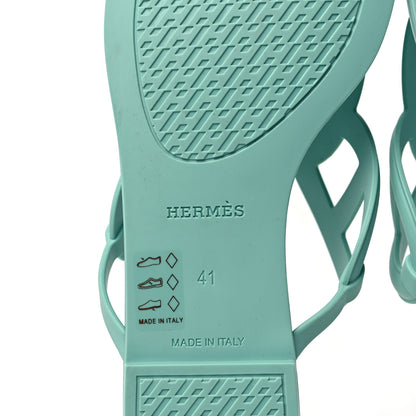 Hermes Rubber Womens Egerie Sandals 41 Vert Embrun 8 of 9