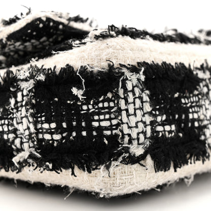 Chanel Tweed Quilted Tartan Medium Double Flap Black White 9 of 15